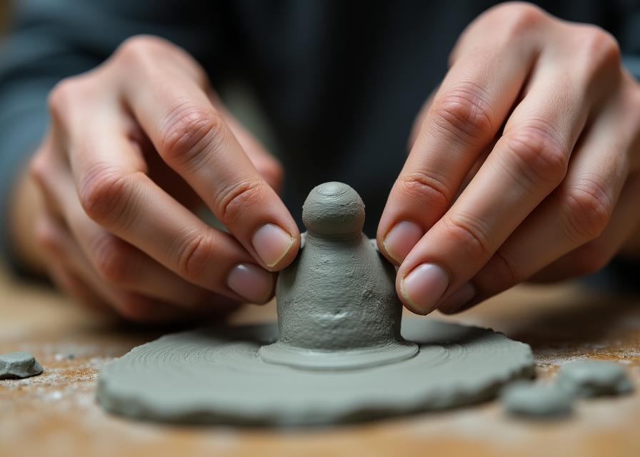 Ręczne formowanie pionków ceramicznych